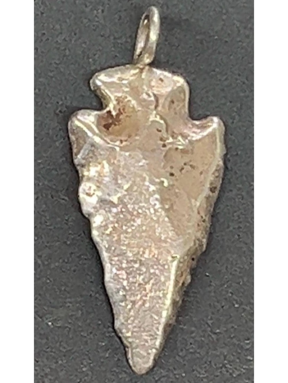 Native American Navajo handmade sterling silver sandcast pendant arrowhead